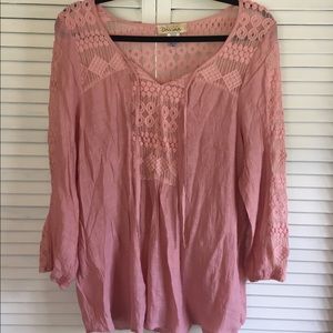 Plus 2x pink Davina Lightweight top/blouse NWOT.